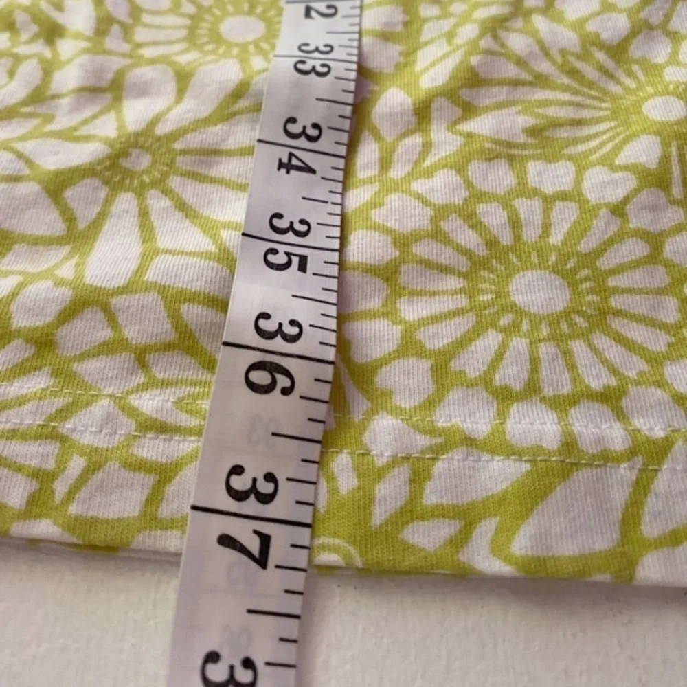 Madison Greenish-Yellow Floral Cotton V-Neck‎ Tank Midi Dress